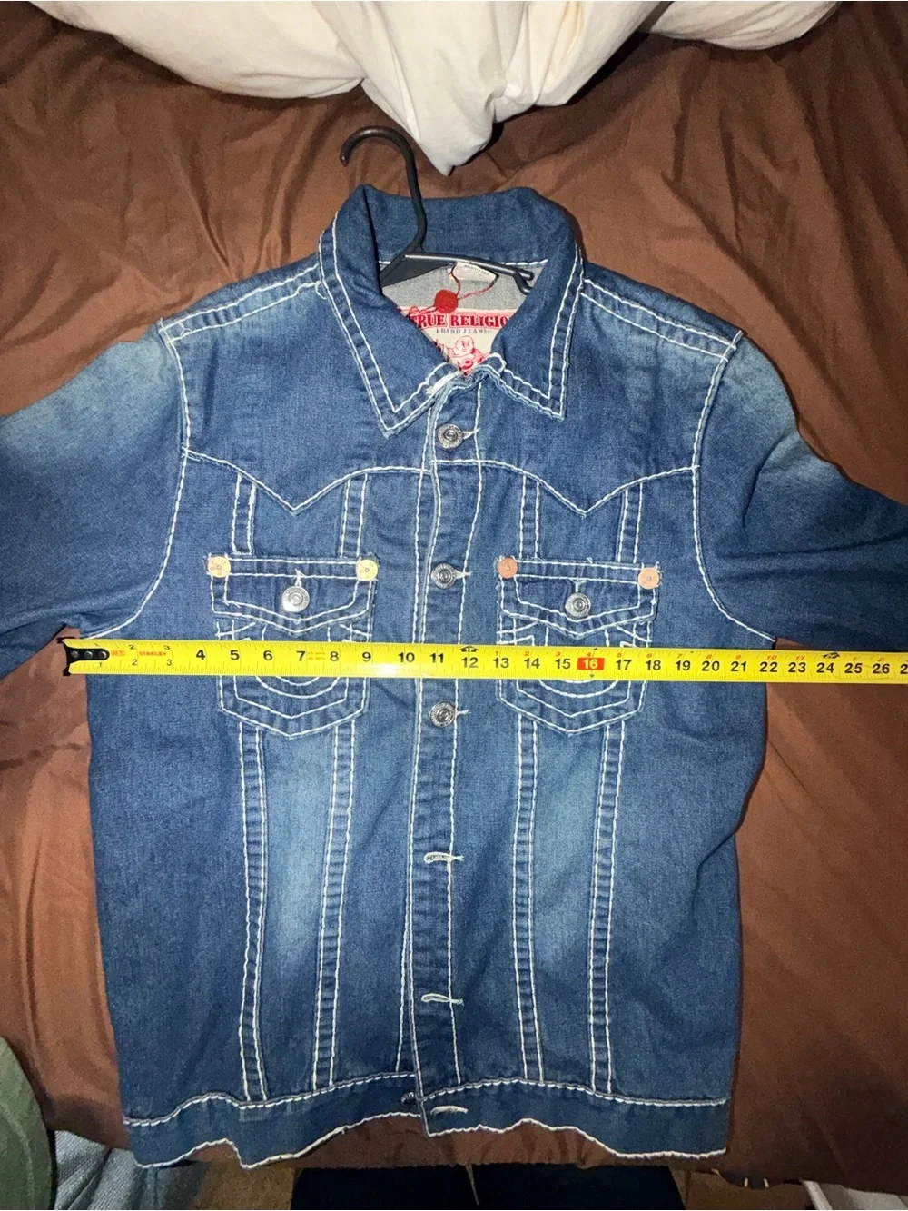 True Religion Men’s Denim Trucker Jacket 2XL Made in USA Y2K